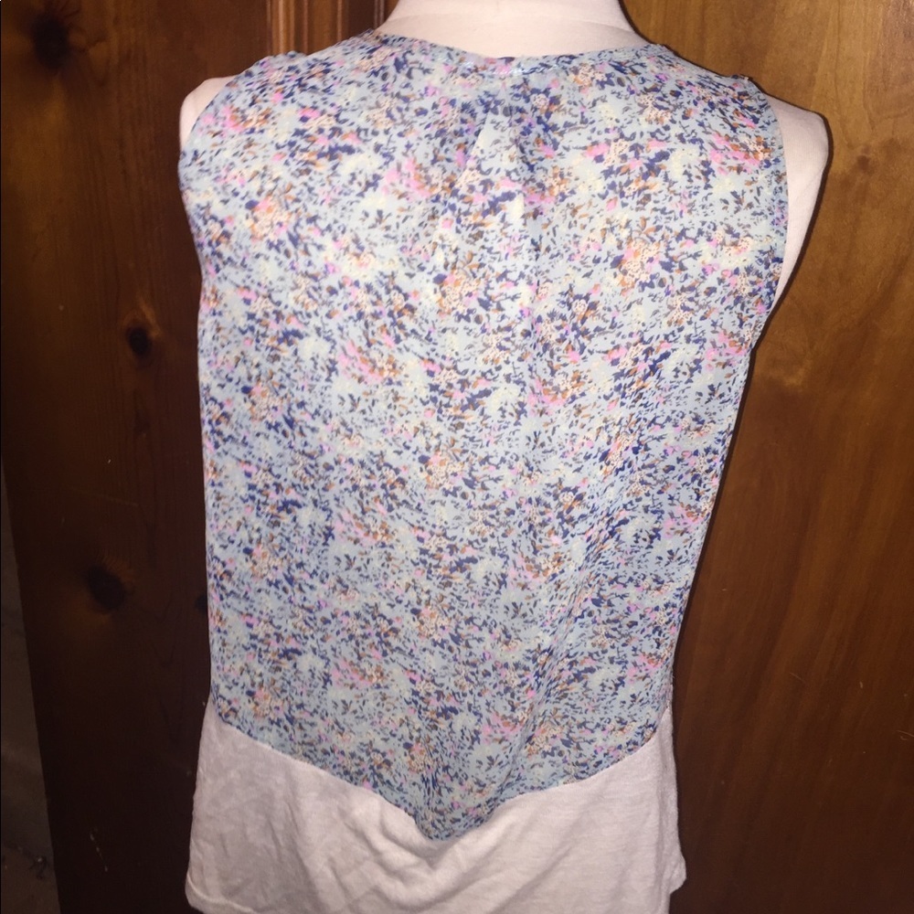 Miss me floral tank with beads and sheer back s - Picture 2 of 4